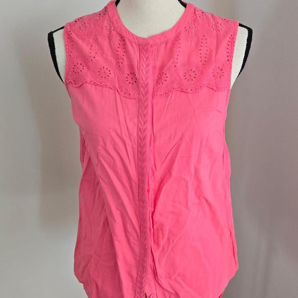 Boden Pink sleeveless button up blouse 4
